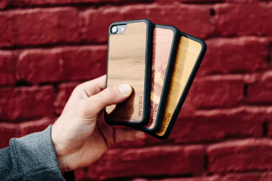 Slim Wooden iPhone Case (American Flag in Mahogany)