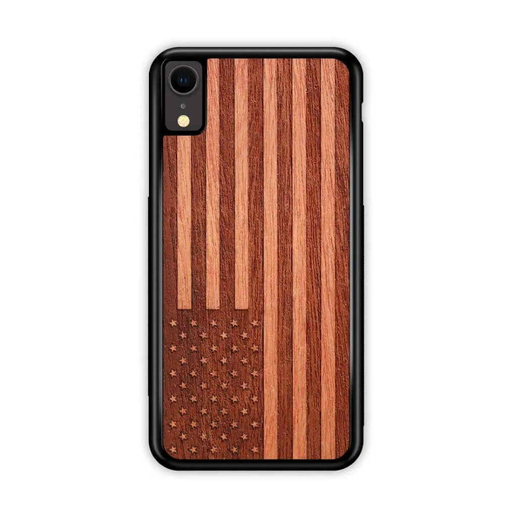 Slim Wooden iPhone Case (American Flag in Mahogany)