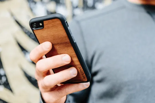 Slim Wooden iPhone Case (American Flag in Mahogany)