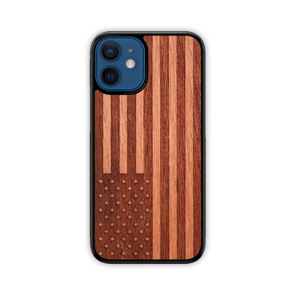 Slim Wooden iPhone Case (American Flag in Mahogany)