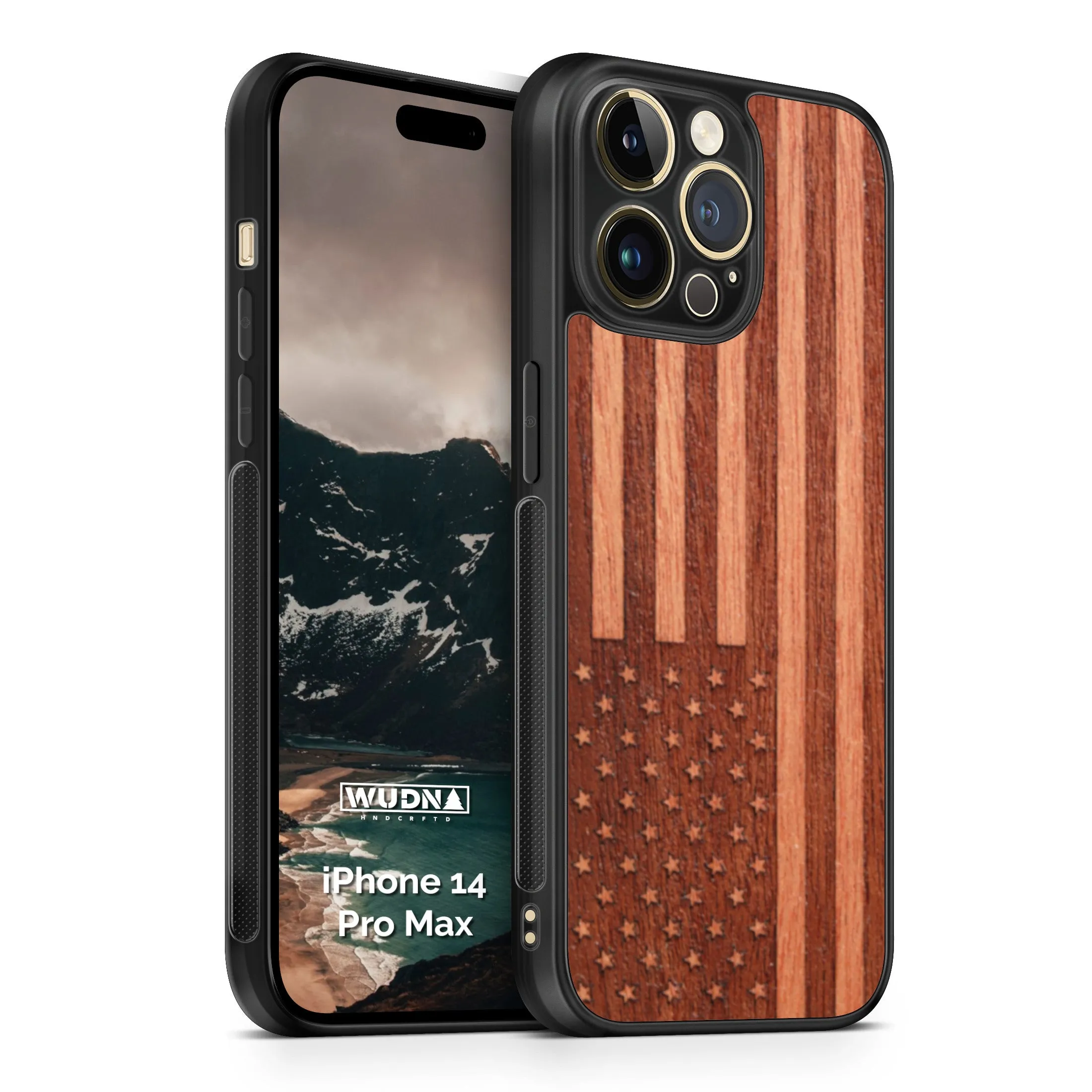 Slim Wooden iPhone Case (American Flag in Mahogany)