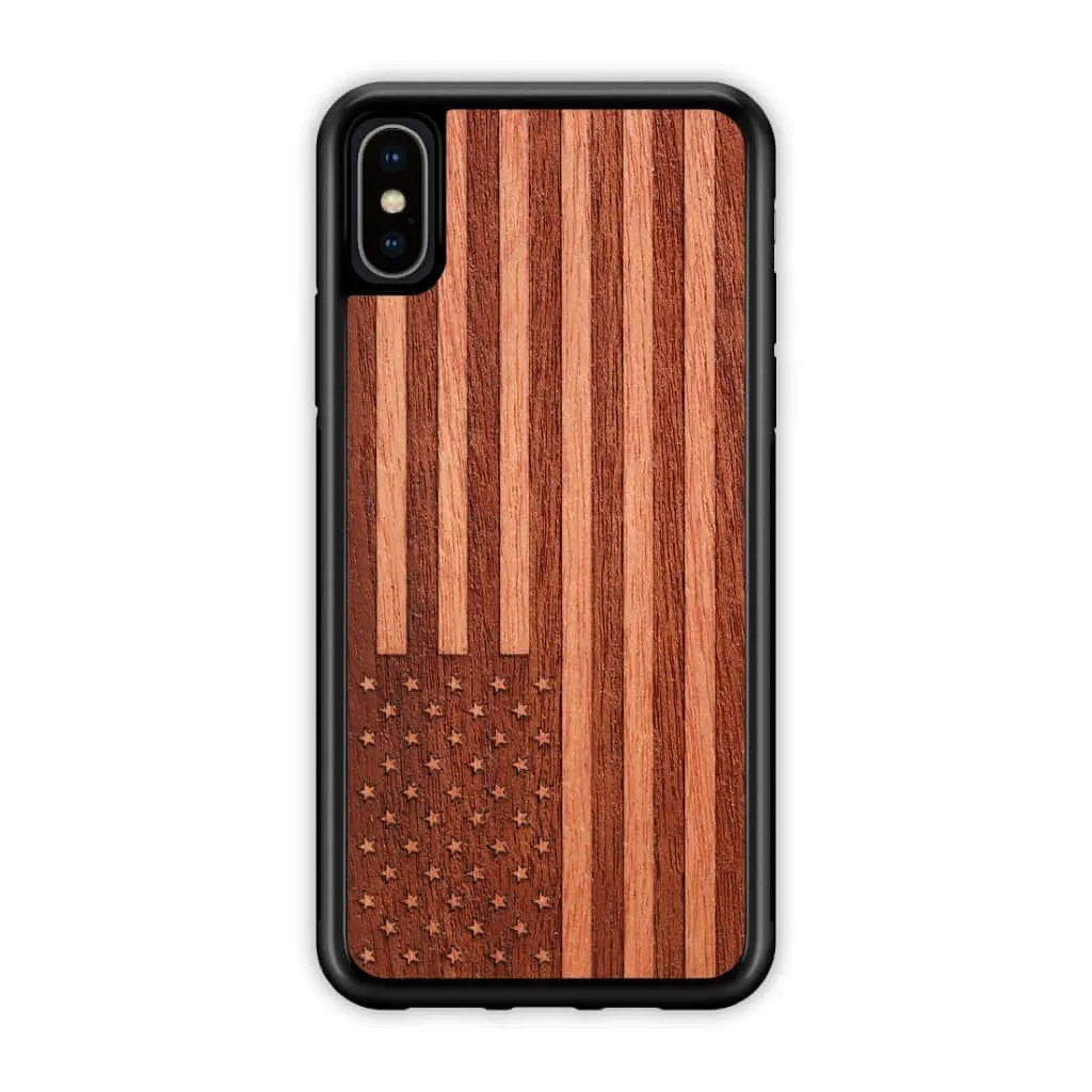 Slim Wooden iPhone Case (American Flag in Mahogany)