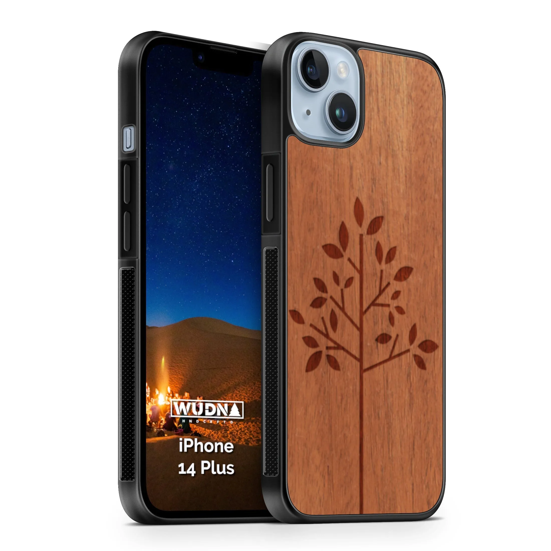 Slim Wooden Phone Case (Simple Tree in Mahogany)