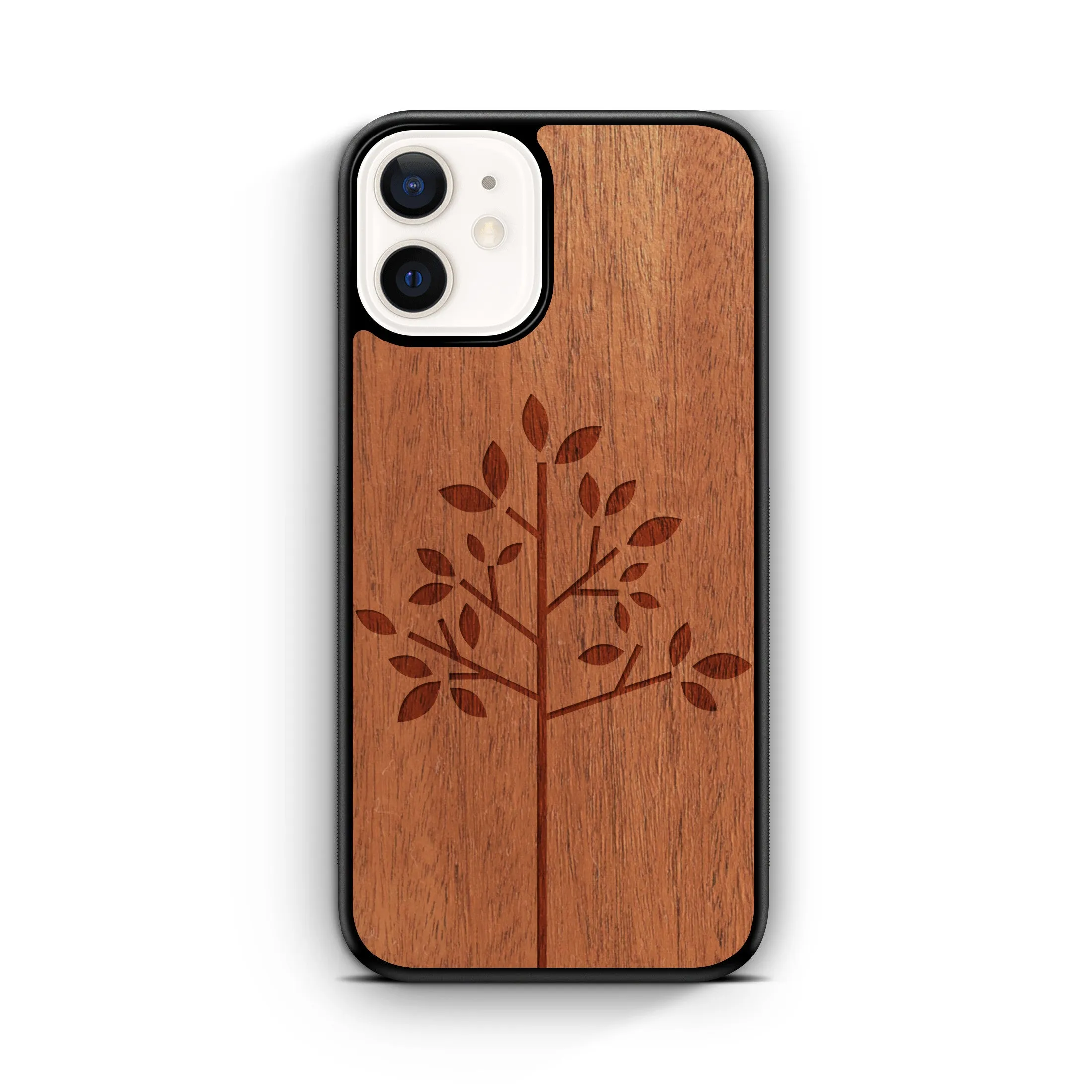 Slim Wooden Phone Case (Simple Tree in Mahogany)