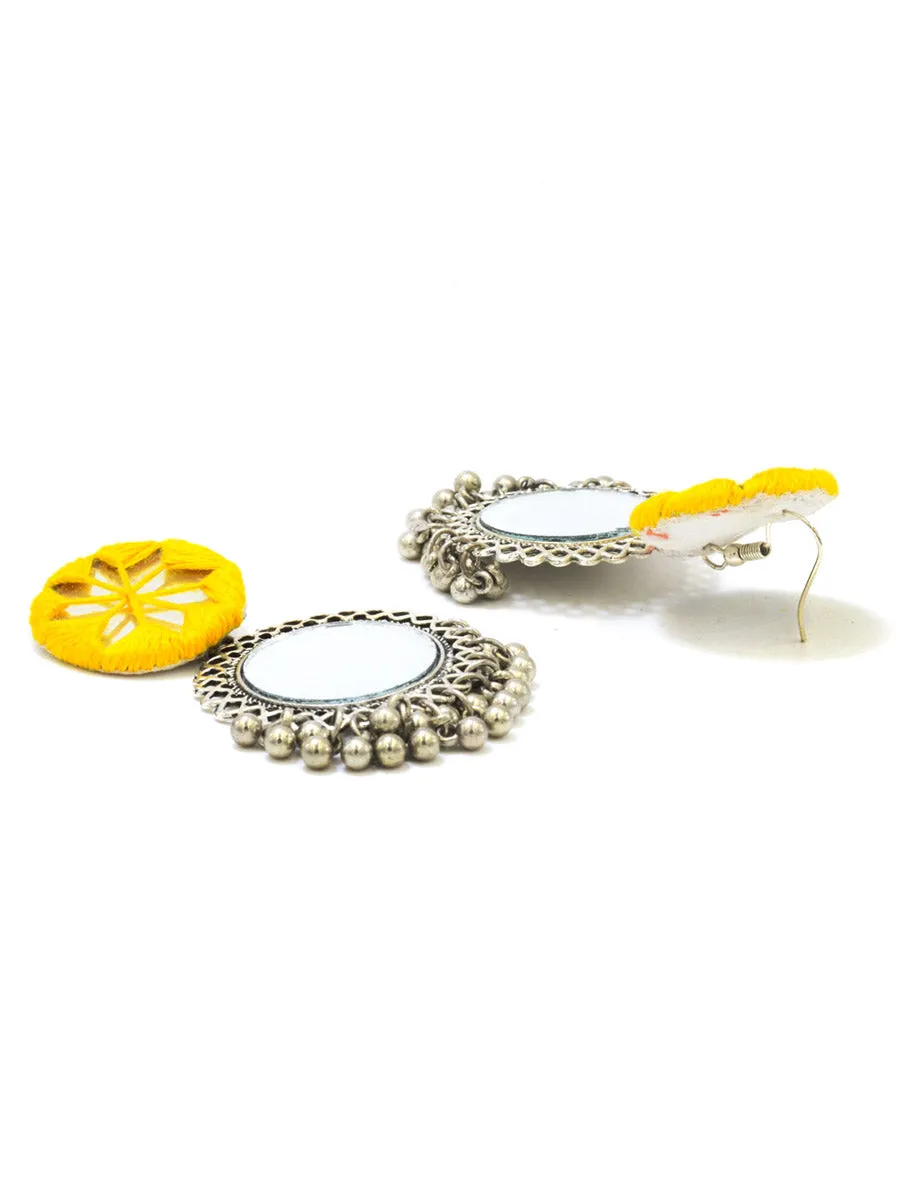 Sophia Hand-embroidered Mirror Earrings