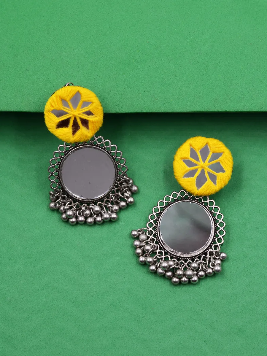 Sophia Hand-embroidered Mirror Earrings