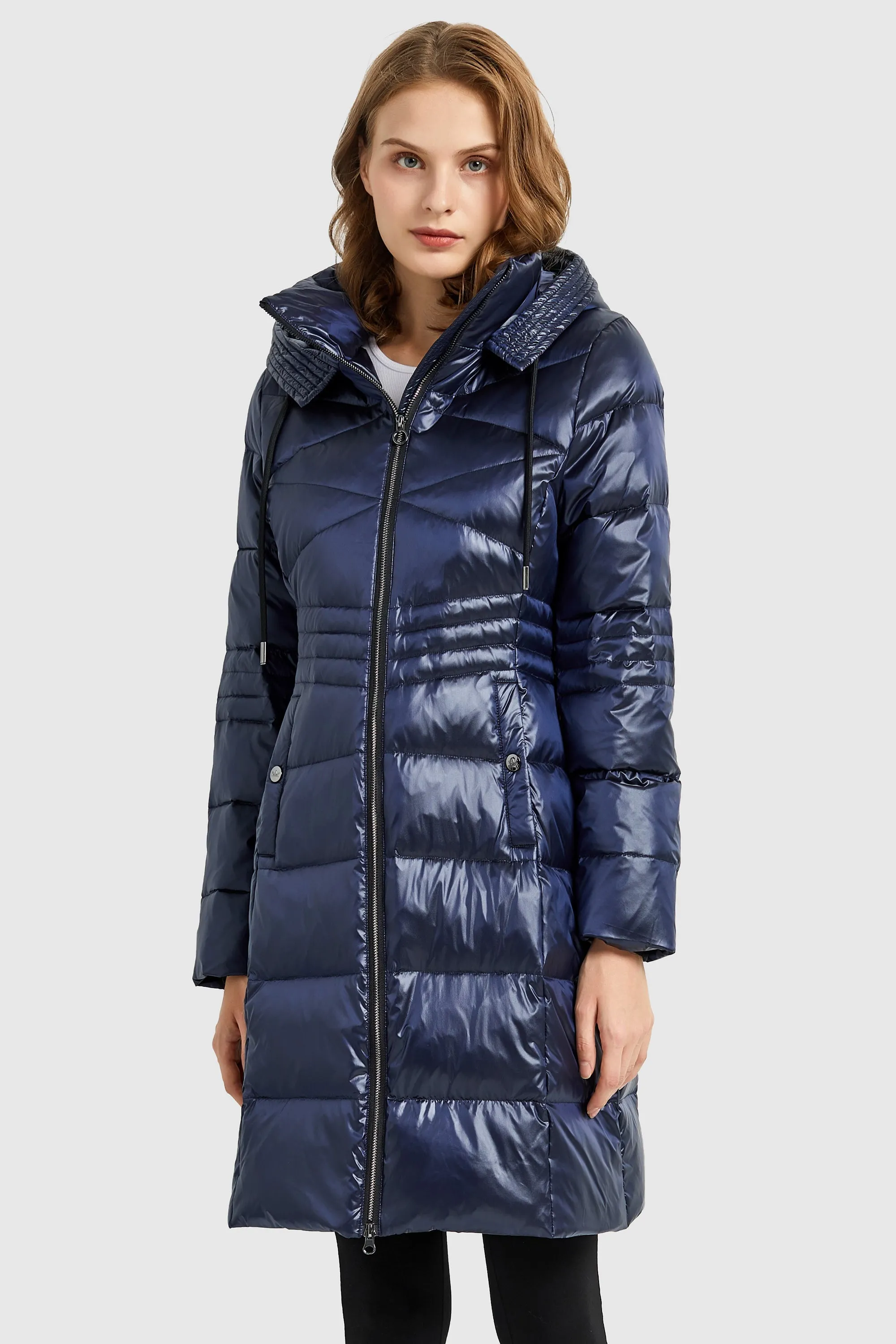 Stand Collar Down Parka with Hood