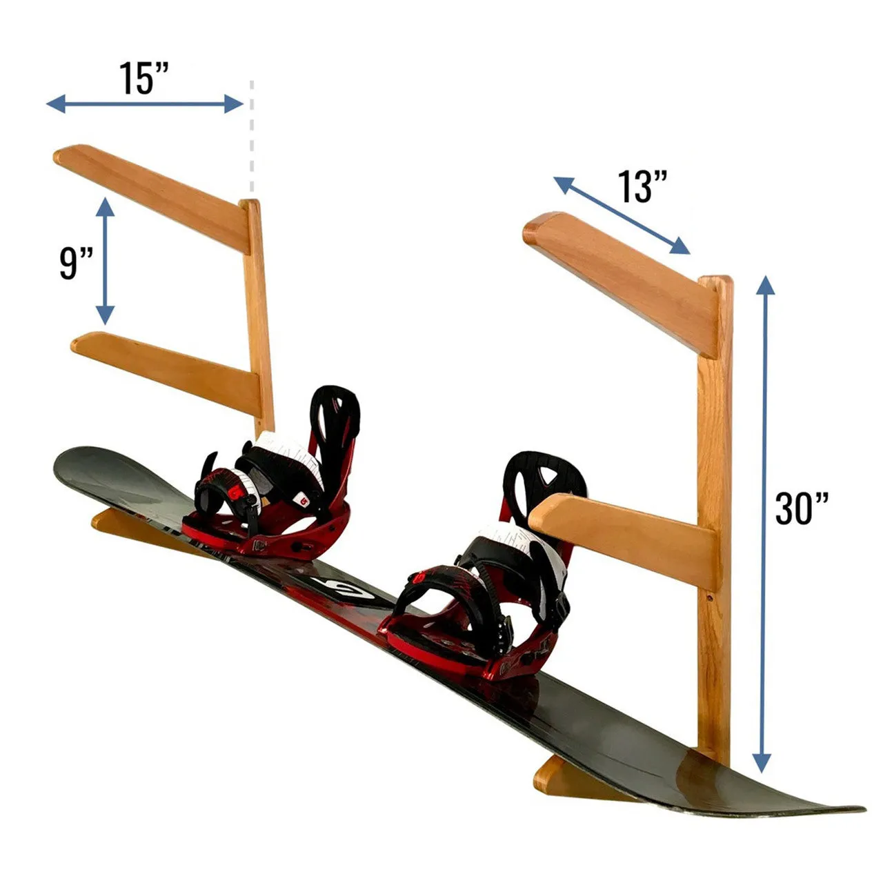 TidyTimber Snowboard Storage Wood Rack | Holds 3 Snowboards