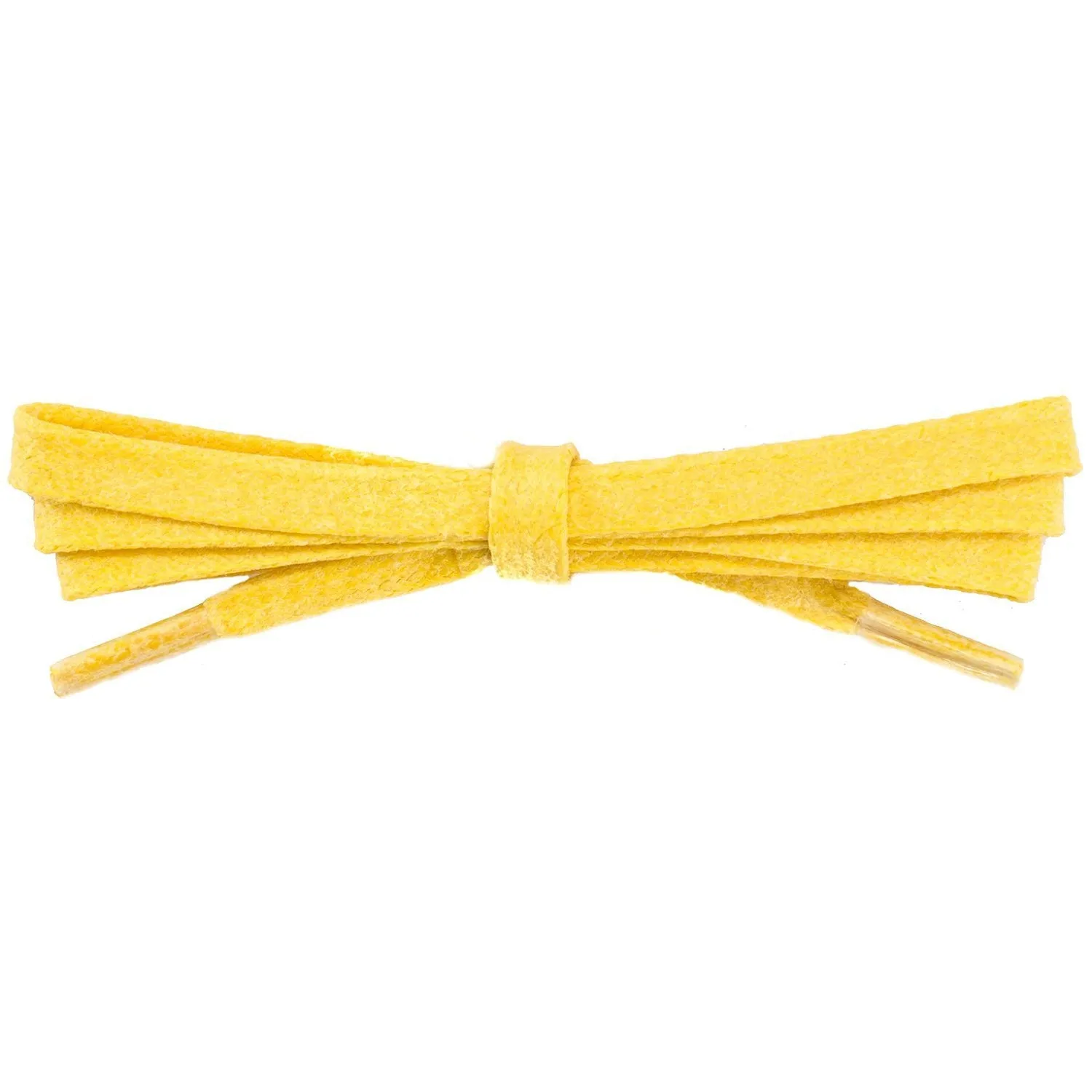 Waxed Cotton 1/4 Flat Dress Laces - Yellow (2 Pair Pack) Shoelaces