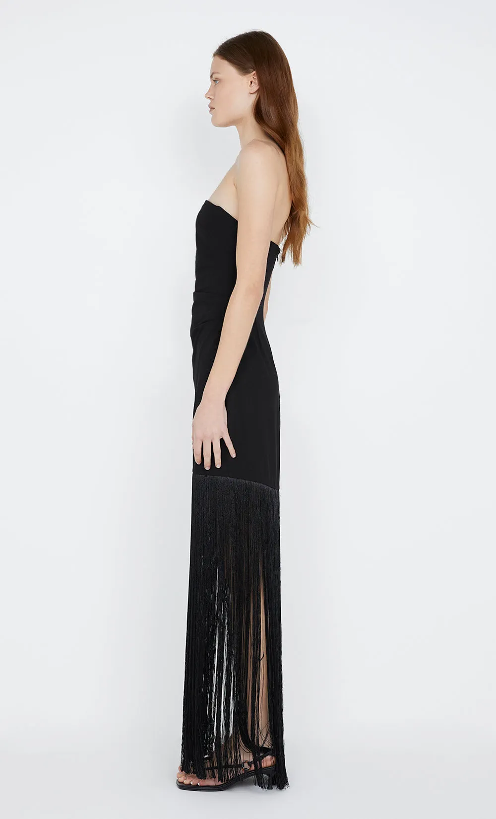 WILDER FRINGE DRESS - BLACK