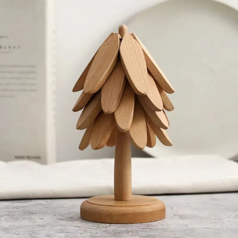 Wooden Tree Coaster Holder